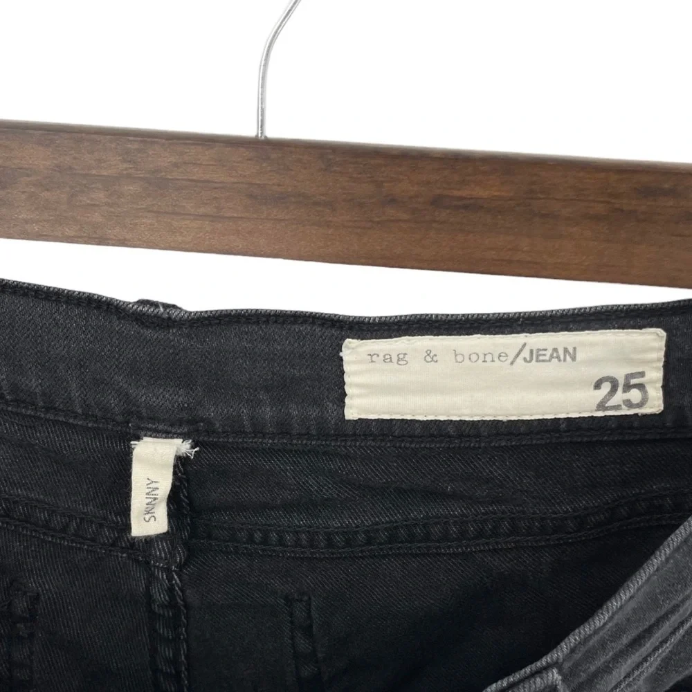 Rag & Bone‎ Black Soft Rock Distressed Skinny Jeans Size 25